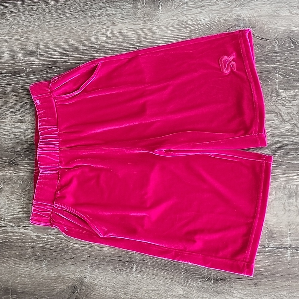 NEW GSUWOO SO REAL High Waist Velvet Sugar Daddy Shorts in Hot Pink Small Unisex